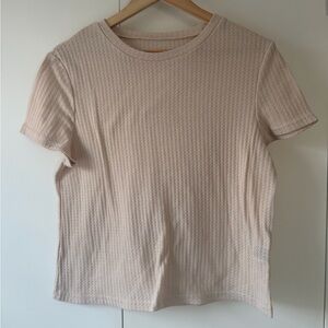 Cream Textured Tee